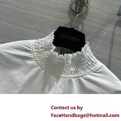 LOUIS VUITTON RUFFLE TRIM TOP WHITE 2023