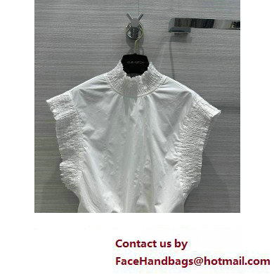 LOUIS VUITTON RUFFLE TRIM TOP WHITE 2023