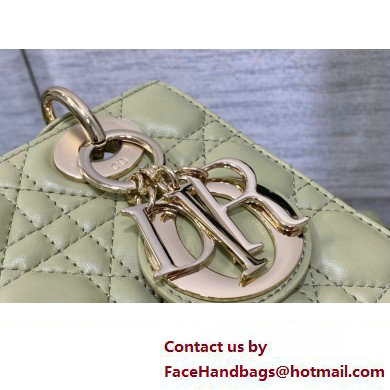 Lady Dior Small Bag in Cannage Lambskin Ethereal Green 2023