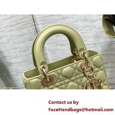 Lady Dior Small Bag in Cannage Lambskin Ethereal Green 2023