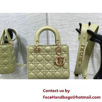 Lady Dior Small Bag in Cannage Lambskin Ethereal Green 2023