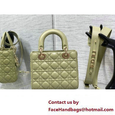 Lady Dior Small Bag in Cannage Lambskin Ethereal Green 2023