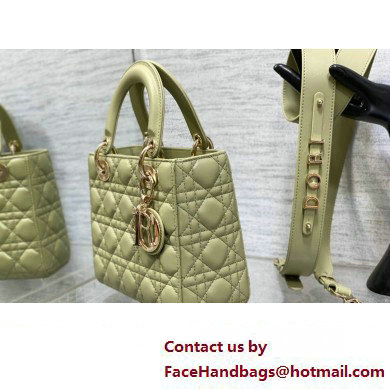 Lady Dior Small Bag in Cannage Lambskin Ethereal Green 2023