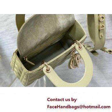 Lady Dior Small Bag in Cannage Lambskin Ethereal Green 2023