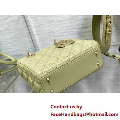 Lady Dior Small Bag in Cannage Lambskin Ethereal Green 2023