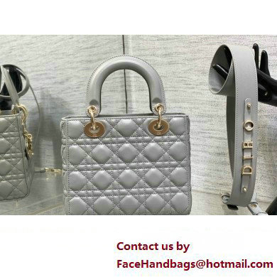 Lady Dior Small Bag in Cannage Lambskin gray 2023