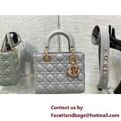 Lady Dior Small Bag in Cannage Lambskin gray 2023