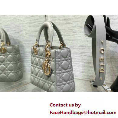 Lady Dior Small Bag in Cannage Lambskin gray 2023