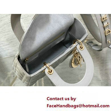 Lady Dior Small Bag in Cannage Lambskin gray 2023