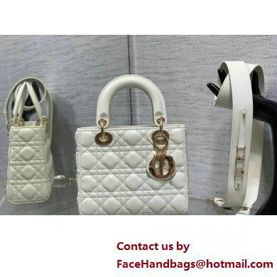 Lady Dior Small Bag in Cannage Lambskin white 2023