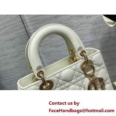 Lady Dior Small Bag in Cannage Lambskin white 2023