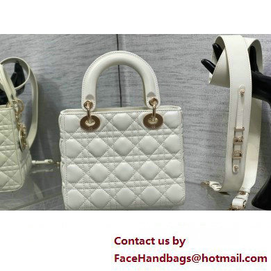 Lady Dior Small Bag in Cannage Lambskin white 2023