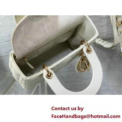 Lady Dior Small Bag in Cannage Lambskin white 2023