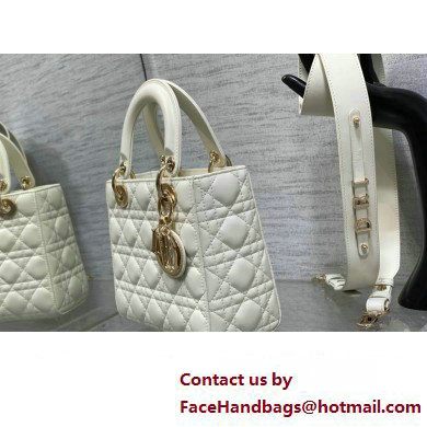 Lady Dior Small Bag in Cannage Lambskin white 2023