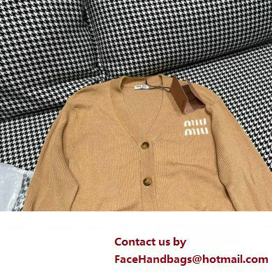 MIU MIU BEIGE KNIT CARDIGAN 2023