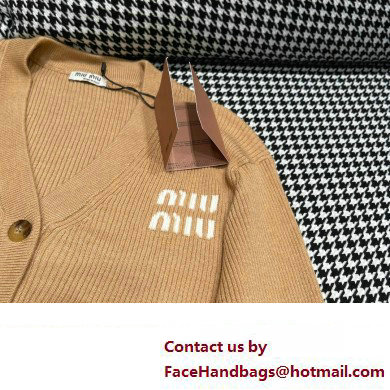 MIU MIU BEIGE KNIT CARDIGAN 2023