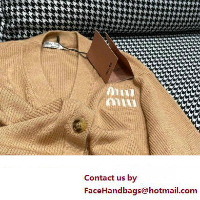 MIU MIU BEIGE KNIT CARDIGAN 2023