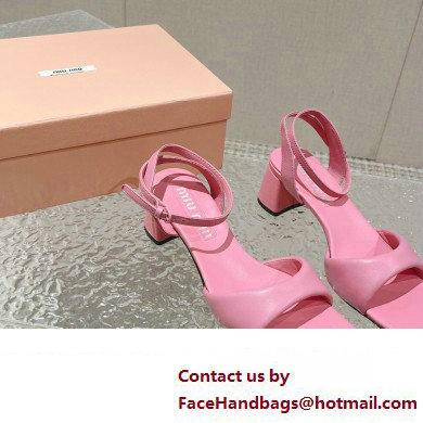 Miu Miu Low Heel Leather sandals Pink 2023