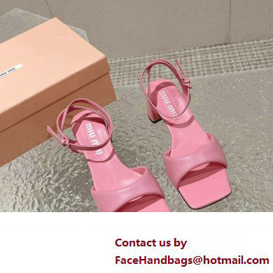 Miu Miu Low Heel Leather sandals Pink 2023