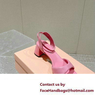 Miu Miu Low Heel Leather sandals Pink 2023