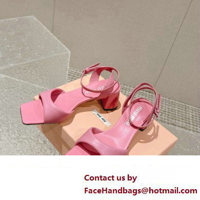 Miu Miu Low Heel Leather sandals Pink 2023