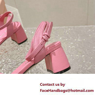 Miu Miu Low Heel Leather sandals Pink 2023