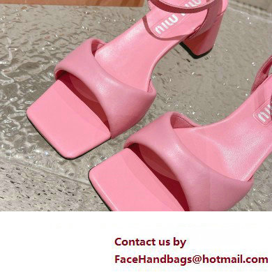 Miu Miu Low Heel Leather sandals Pink 2023