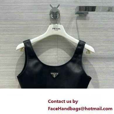 PRADA black Stretch leather top 2023