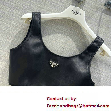 PRADA black Stretch leather top 2023