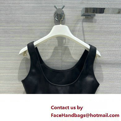 PRADA black Stretch leather top 2023