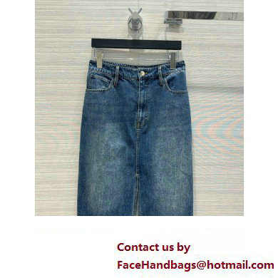 PRADA blue denim top and skirt 2023