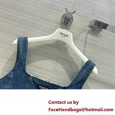 PRADA blue denim top and skirt 2023