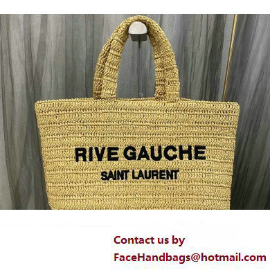 Saint Laurent rive gauche supple tote bag in raffia crochet 688864