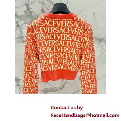 VERSACE LOGO PRINTED CARDIGAN RED 2023