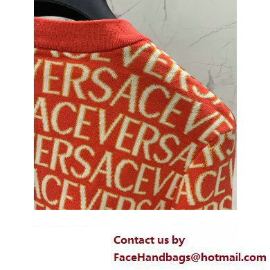 VERSACE LOGO PRINTED CARDIGAN RED 2023