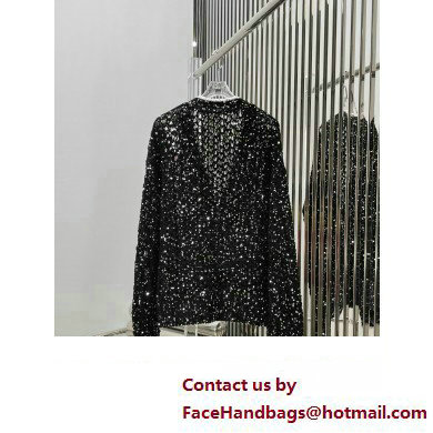 chanel black sequins cardigan 2023