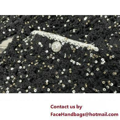 chanel black sequins cardigan 2023