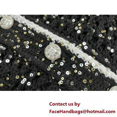 chanel black sequins cardigan 2023