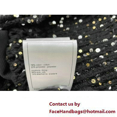 chanel black sequins cardigan 2023