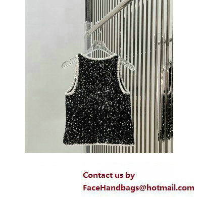 chanel black sequins vest 2023