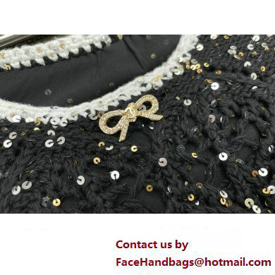 chanel black sequins vest 2023