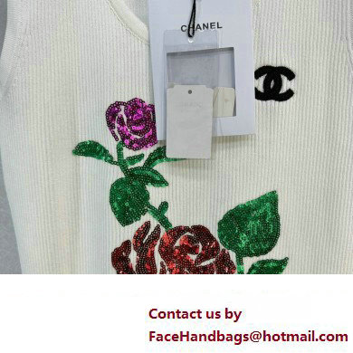 chanel cotton vest with flowers 2023