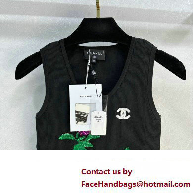 chanel cotton vest with flowers 2023