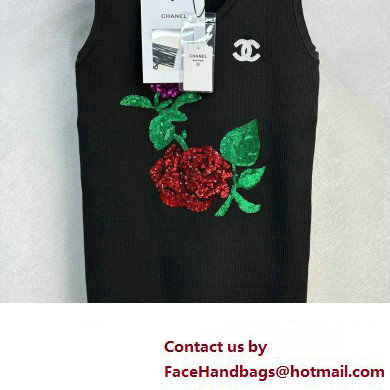 chanel cotton vest with flowers 2023