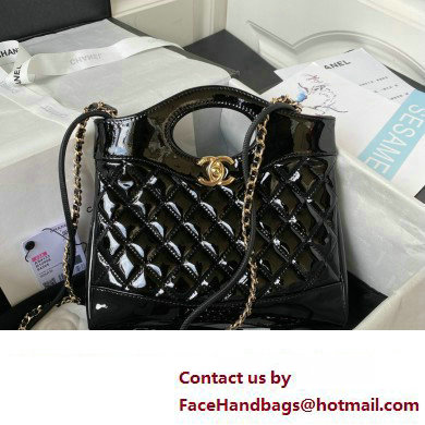 chanel mini 31 bag in patent leather AS4133 BLACK 2023