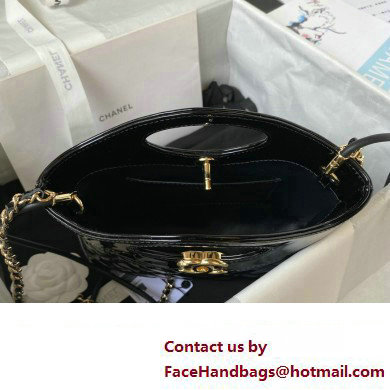 chanel mini 31 bag in patent leather AS4133 BLACK 2023