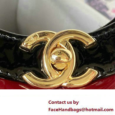 chanel mini 31 bag in patent leather AS4133 BURGUNDY/BLACK 2023