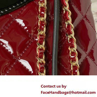 chanel mini 31 bag in patent leather AS4133 BURGUNDY/BLACK 2023