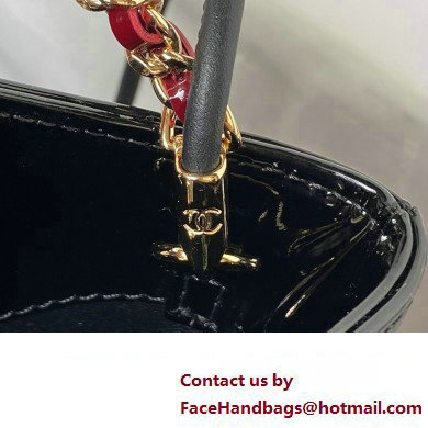 chanel mini 31 bag in patent leather AS4133 BURGUNDY/BLACK 2023