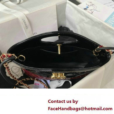 chanel mini 31 bag in patent leather AS4133 BURGUNDY/BLACK 2023